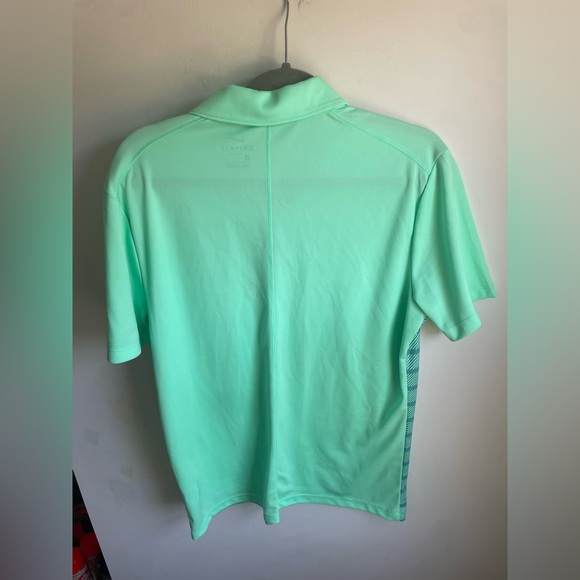 NIKE GOLF Men’s Large Blue Green and blue Striped Polo Shirt Dri-Fit Medium (J) - Picture 3 of 3